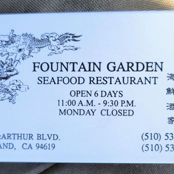 Fountain Garden Seafood Restaurant - July 2023 - Chinese Near Me - Oakland, California Fountain Garden Seafood Restaurant - July 2023 - Chinese Near Me - Oakland, California