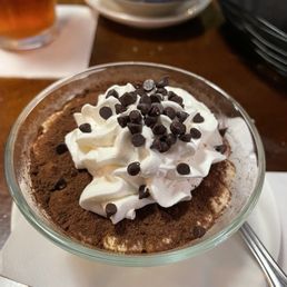 Tiramisu cup. Very filling after eating an entire order of toasted ravioli. Tiramisu cup. Very filling after eating an entire order of toasted ravioli.