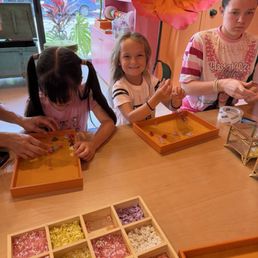 Making their bestie bracelets