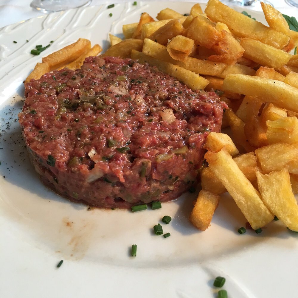Steak tartare and fries Steak tartare and fries