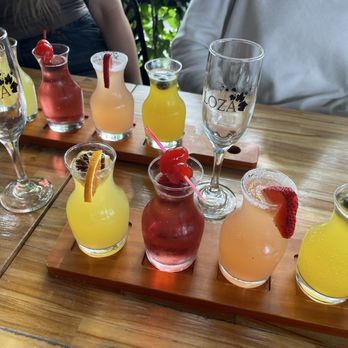 Loza Wine & Crepes - Mimosa flight - Creperies Near Me - Turlock, California Loza Wine & Crepes - Mimosa flight - Creperies Near Me - Turlock, California
