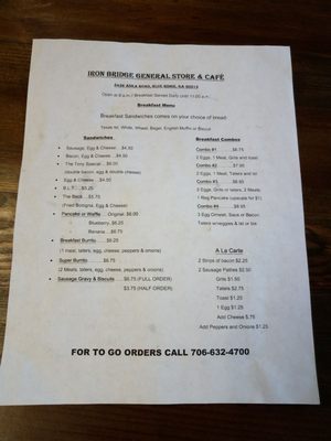 Menu photo 4 Iron Bridge Cafe Blue Ridge, GA