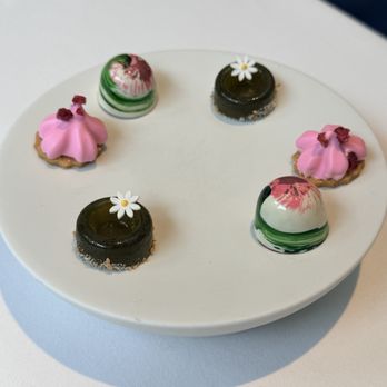 The Modern - Mignardises of raspberry, lemon coconut, cherry cheesecake bonbons - New American Near Me - New York, New York