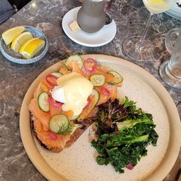 Smoked salmon toast - yum!