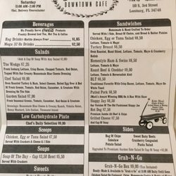 J Matt's Downtown Cafe - Menu