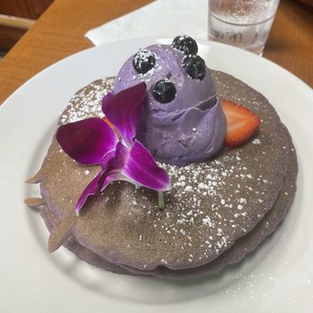 Guieb Cafe - Ube Ube Mascarpone Pancakes - New American Near Me - Honolulu, Hawaii