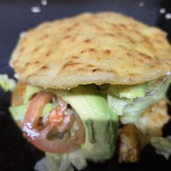 kairo's Taquería Seafood Grill - Gorditas. 
Meat choose 
Fajita 
Pastor 
Chicken 
Shrimp 
Campechano 
Tripa 
Chorizo 
Chicharrón