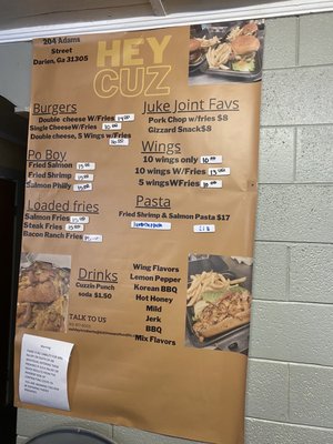 Menu photo 2 hey cuz Darien, GA Menu photo 2 hey cuz Darien, GA