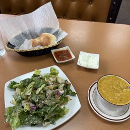 Salad, lentil soup and fresh bread! Salad, lentil soup and fresh bread!