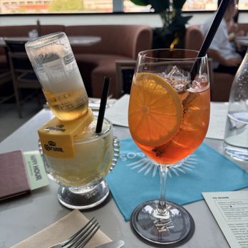 King Taps - bulldougie (left) aperol spritz (right) - Lounges Near Me - North Vancouver, British Columbia