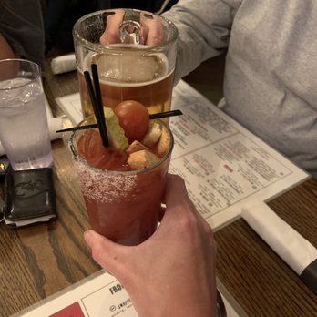 The Dish Room - Pretty good Bloody Mary - could've been a bit thicker, a bit spicier and without the croutons but still very good!!! - New American Near Me - Burlington, Colorado The Dish Room - Pretty good Bloody Mary - could've been a bit thicker, a bit spicier and without the croutons but still very good!!! - New American Near Me - Burlington, Colorado