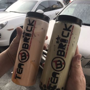 Tea Brick - Rose green milk tea with pudding and matcha green milk tea with boba - Tea Rooms Near Me - Monterey Park, California Tea Brick - Rose green milk tea with pudding and matcha green milk tea with boba - Tea Rooms Near Me - Monterey Park, California