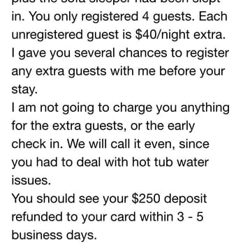 Rainier Cottages - Tammi Threatened to charge me for "extra guest". Ridiculous, we only had 4 guest!!! - Vacation Rentals Near Me