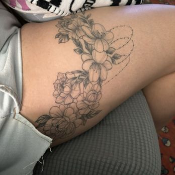 Kapwa Ink - Two flash designs of Kristina's incorporated together, love how it's coming together! - Tattoo Near Me - San Leandro, California