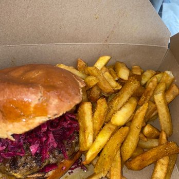 Rina - Spiced Lamb Burger French Fries - Middle Eastern Near Me - Atlanta, Georgia
