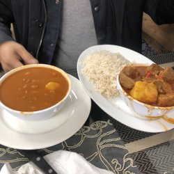 La Fonda Criolla - Carne Guisada (beef stew) with white rice and beans