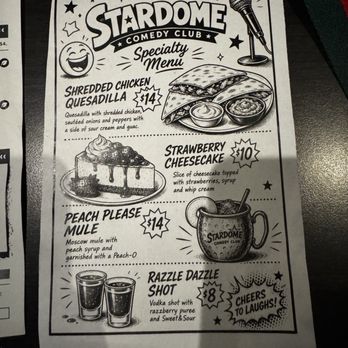 StarDome - Menu - Comedy Clubs Near Me - Hoover, Alabama