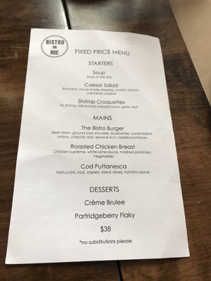 Menu photo 1 Bistro On Roe Gander, NL