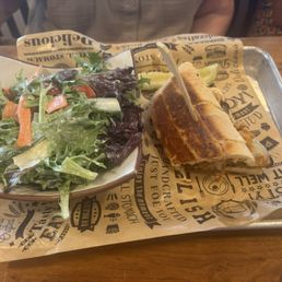Salad with Cardiff back sandwich.