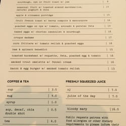 Public Bar - Brekky menu