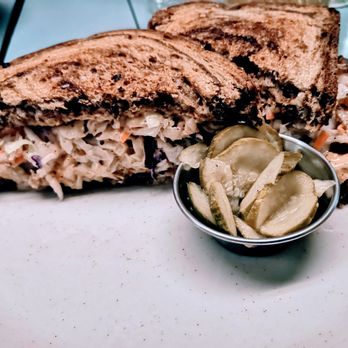 Steuben's Uptown - RACHEL marbled rye, house-smoked turkey, Swiss cheese, coleslaw, Russian dressing - Diners Near Me - Denver, Colorado Steuben's Uptown - RACHEL marbled rye, house-smoked turkey, Swiss cheese, coleslaw, Russian dressing - Diners Near Me - Denver, Colorado