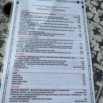 Pelicans Landing Restaurant - Tuesday & Wednesday limited menu - American Near Me - Gordonville, Texas