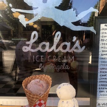 Angela’s Ice Cream - Chocolate Raspberry in a waffle cone and mint chip in a sugar cone. - Ice Cream & Frozen Yogurt Near Me - Petaluma, California