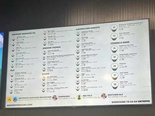 Menu photo 2 Mayport Brewing Jacksonville, FL