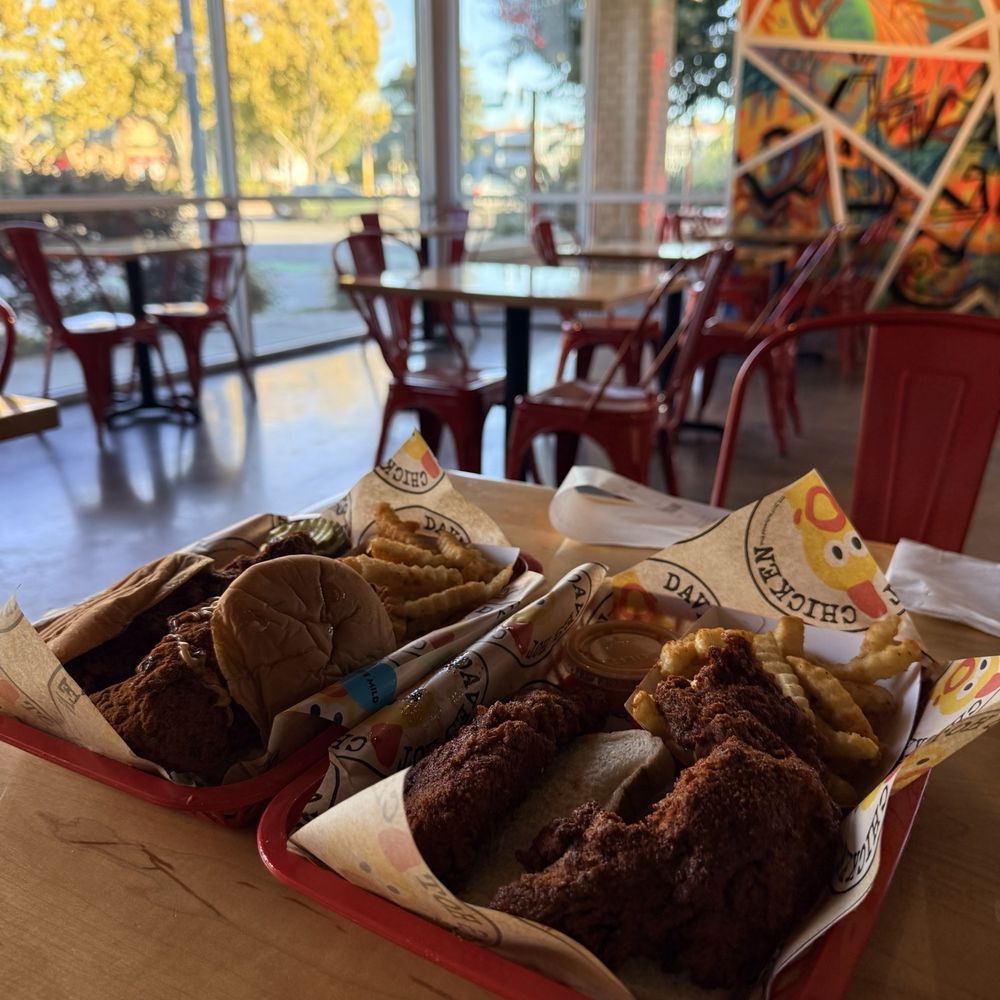 Dave's Hot Chicken - Dave's #1: 2 Tenders w/ Fries $14.99 & Dave's #2: 2 Sliders w/ Fries $17.99 - Chicken Shop Near Me - San Jose, California Dave's Hot Chicken - Dave's #1: 2 Tenders w/ Fries $14.99 & Dave's #2: 2 Sliders w/ Fries $17.99 - Chicken Shop Near Me - San Jose, California