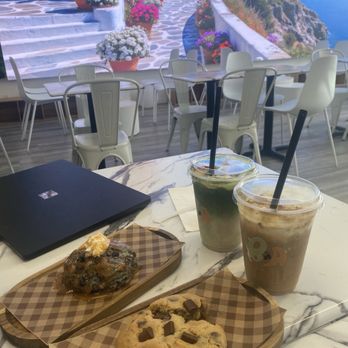 Before n After - Cinnamon toast matcha and blueberry scone - Coffee & Tea Near Me - La Palma, California