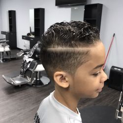 Fade48 Barbershop - Combover with a hard part