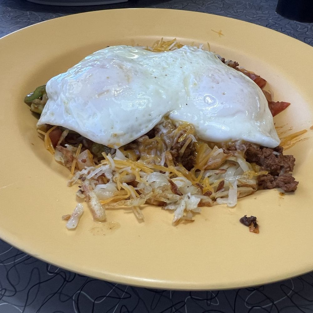 Mel's Diner - Chorizo skillet substituted hash browns over potatoes - Diners Near Me - Phoenix, Arizona