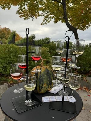 Photo of Bowers Harbor Vineyards - Traverse City, MI, US. Cider flight, white flight, red flight