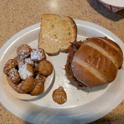 Oakwood Smokehouse - BBQ pulled pork w/corn fritters