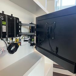 Dallas TV Installers - Wire management matters!  We can also add electrical outlets directly above existing outlets, or patch drywall if needed.