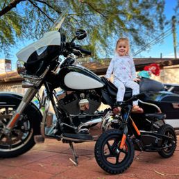 My daughter and our new Harleys