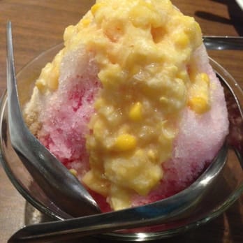 Mamak - Ais kacang - red beans, corn, grass jelly, rose-syrup and sweetened milk on a mountain of shaved ice. - Malaysian Near Me - Haymarket, NSW Mamak - Ais kacang - red beans, corn, grass jelly, rose-syrup and sweetened milk on a mountain of shaved ice. - Malaysian Near Me - Haymarket, NSW