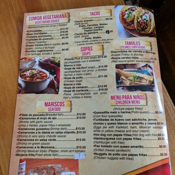 Acatlan Restaurant - a menu for mexican food - Mexican Near Me - Newburgh, New York