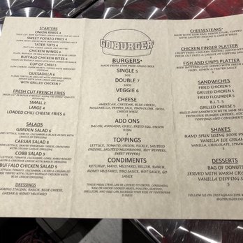 Go Burger - Menu as of (1/20/18) - Burgers Near Me - Mount Sinai, New York