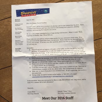 Pal Camp - Welcome letter. - Kids Activities Near Me - Eureka, California