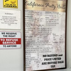 California Pretty Nails - PRICES/SERVICES 2023