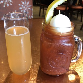 Another Broken Egg Cafe - The Bloody Bulldog and an Apple Pie Mimosa! Loved the hard boiled egg! - Breakfast & Brunch Near Me - Nashville, Tennessee