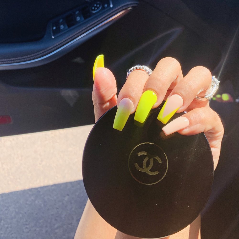 Ivy's Nails & Spa - Neon mixed with nude ! Love ! - Nail Salons Near Me - Temecula, California