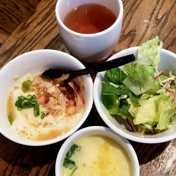 Waraku - Salad, tofu, and steam egg comes with set Lunch - Izakaya Near Me - Torrance, California