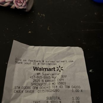Walmart Supercenter - Receipt - Department Stores Near Me - Springfield, Missouri