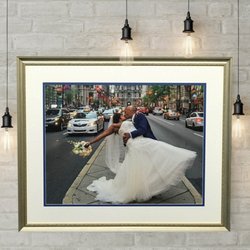 Act II Custom Picture Framing - Beautiful wedding photo with crystal clear museum glass.