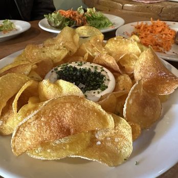 Full Of Life Flatbread - Fried chips with caviar dip - New American Near Me - Los Alamos, California