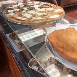 Calzone and white pizza