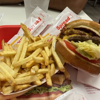 In-N-Out Burger - Double and fries with some extra spread - Burgers Near Me - Santa Fe Springs, California In-N-Out Burger - Double and fries with some extra spread - Burgers Near Me - Santa Fe Springs, California