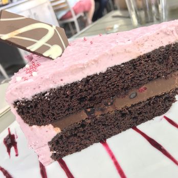 Cup Cafe - Triple berry chocolate cake with raspberry buttercream at Cup Cafe (best dessert selections in Tucson, so good!) - New American Near Me - Tucson, Arizona
